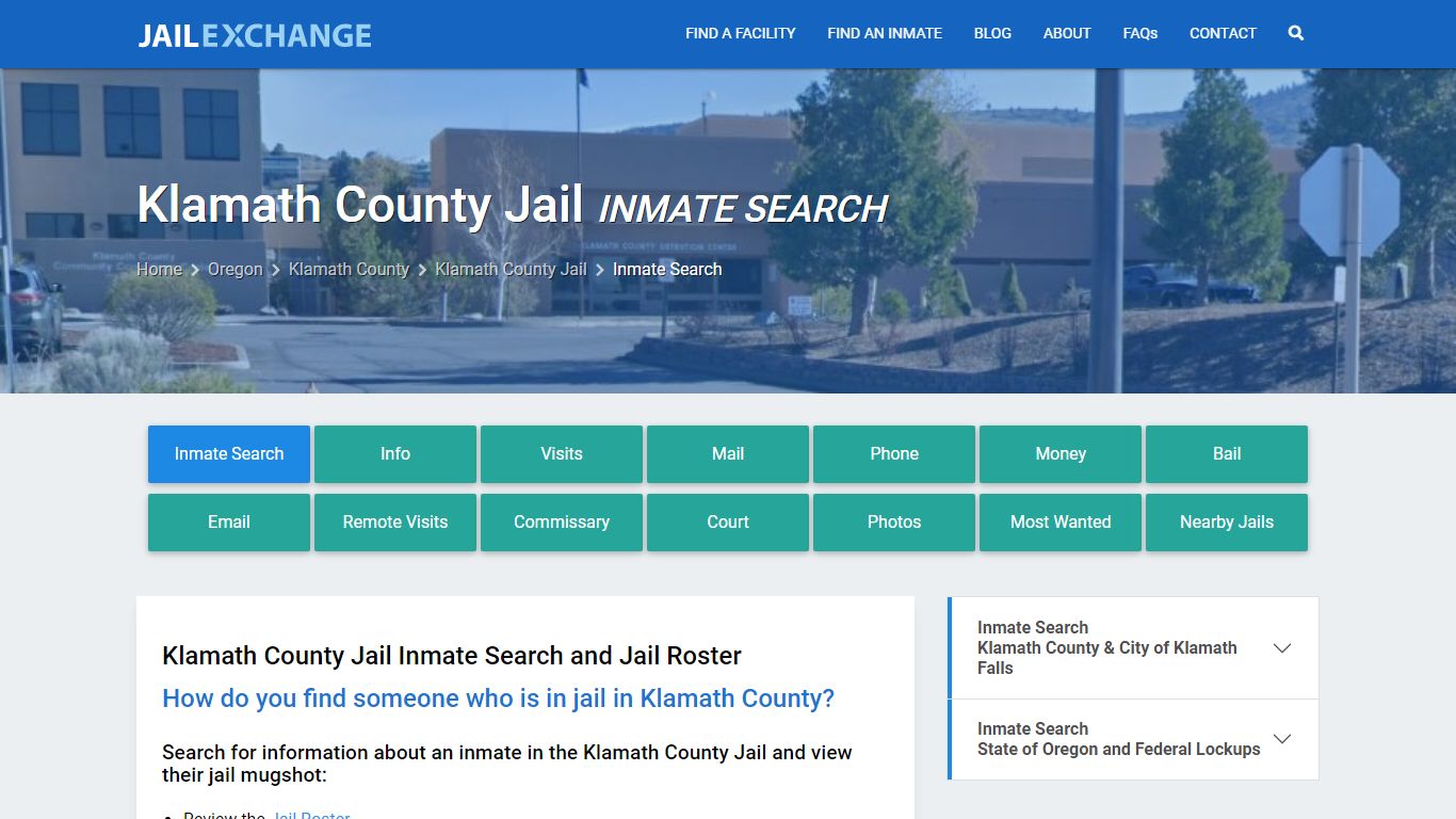 Inmate Search: Roster & Mugshots - Klamath County Jail, OR - Jail Exchange